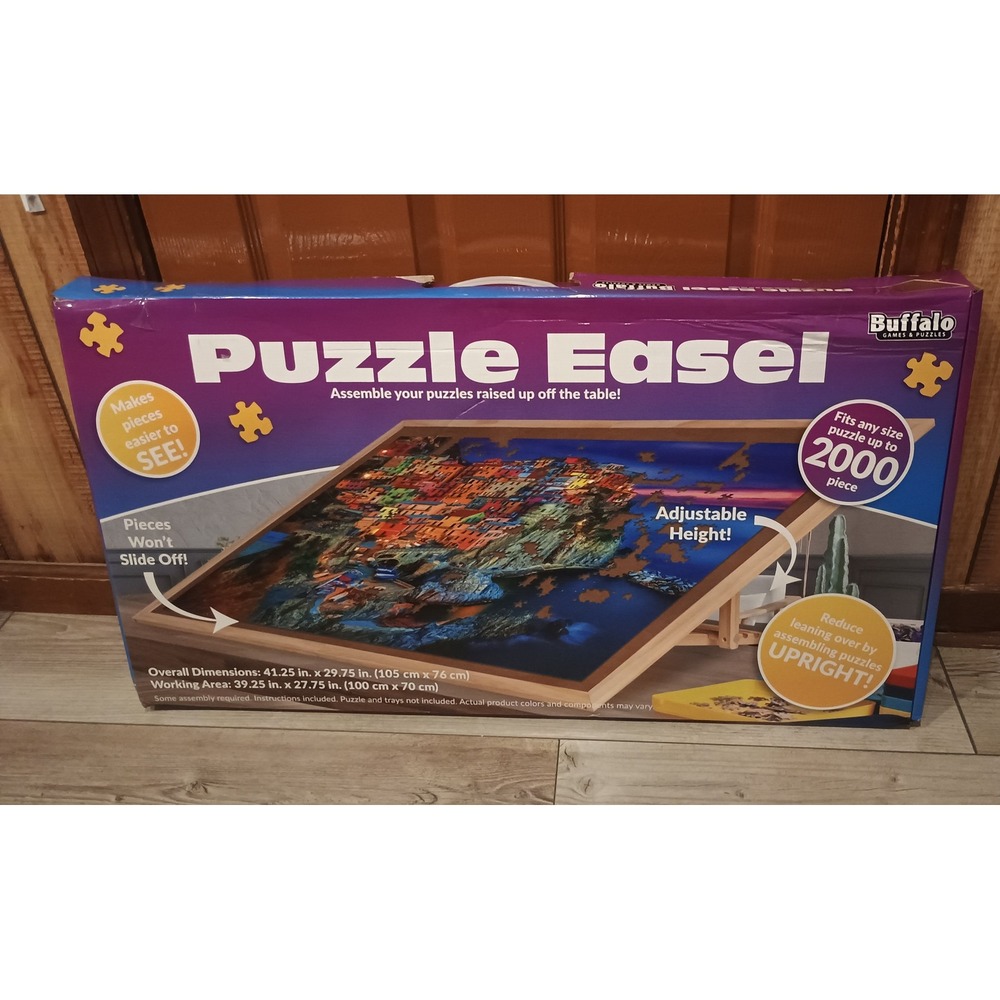 Buffalo Puzzle Easel Unisex OS Brown Like New Adjustable Wood 2000 Piece Cap